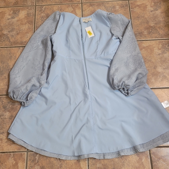 🤑SOLD🤑Sachin & Babi  Ariel Square Neck Long Puff Sleeve Dress - Picture 6 of 10